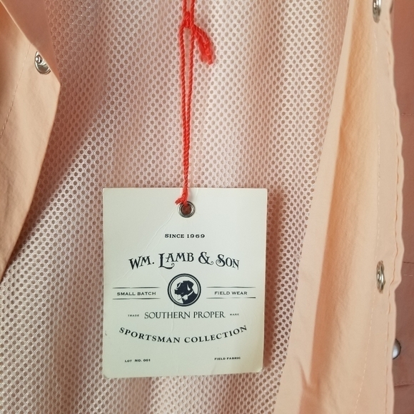 NWT Southern Proper Sportsman Collection Fishing Field Shirt Peach/Salmon Size S - Picture 9 of 16